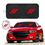 SIVTHXS Car Windshield Sun Shade for Challenger Charger | Foldable Front Window Sunshade | Blocks UV Rays & Heats Sun Visor Protector | Windshield Cover for Most Dodge Cars (63"x34")