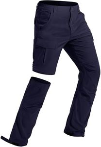 Men's Hiking Convertible Pants Water Resistant Quick Dry Lightweight Zip Off Stretch Outdoor Fishing Pants Navy 38W x 30L