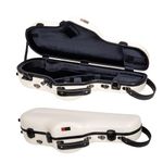 Crossrock Fiberglass Alto Saxophone Case | Glossy Milky White Finish | Reinforced Shell, Upgraded Interior, TSA Lock, Backpack Straps – Pro Travel Protection（CRF2020ASMW）