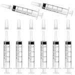 8 Pcs 20ml Syringe with Caps,Plastic Syringe Sterile Package with Measurement for Scientific Labs,Dispensing, Measuring Liquids, Animal Feeding, Plant Watering