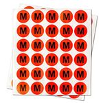 VishYogi Printers - M - Clothing Size Labels Round Self Adhesive Stickers for Retail Apparel (White/Black - 0.8”) - Label Count (10000)