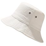 Malaxlx White Bucket Hat for Women Men, Summer Travel Beach Outdoor Sun Hat