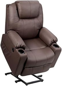 DORTALA Power Lift Recliner Chair, Multifunction Electric Recliner with 2 Side Pockets and Cup Holders, 3 Positions Massage, USB Port, Remote Control, Brown