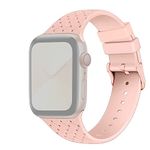 GadgetBite Soft Silicone Sport Wristband Compatible with Apple Watch iWatch Bands 42mm 44mm Soft Silicone Strap Wristbands for Apple Watch Series 6/5/4/3/2/1/SE (Light Pink)