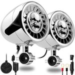 GoHawk AS5-X All-in-One 600W Built-in Amplifier 5 in. Full Range Waterproof Bluetooth Motorcycle Stereo Speakers Audio Amp System for 1 to 1-1/4" Ape-Hanger Handlebar Harley Custom Touring Cruiser