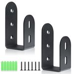 Riuog Door Security bar , Heavy Duty Door Barricade Brackets for 2 x 4 Lumber,Open Bar Holder Steel U Bracket fit for Indoor,Outdoor Door Security(2 Pack)