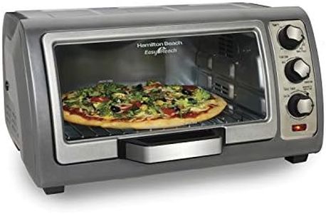 Hamilton Beach 6 Slice Convection Toaster Oven With Easy Reach Roll-Top Door, Bake, Broil & Toast Functions, Auto Shutoff, Silver (31123DA)