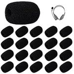 LUTER 20pcs Mini Foam Microphone Windscreens, High Density Foam Mic Covers for Headset Protection for Lavalier Microphones (Black)