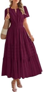 BTFBM Womens Summer 2026 Casual Midi Maxi Dresses,S,Wine Red