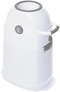 ASALVO Contenedor de pañales con 3 cierres herméticos antiolores y antibacteriano, funciona con bolsas de plástico normales, desmontable para limpieza, capacidad para 30 pañales, Blanco