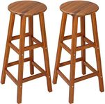 Deuba® Set of 2 Wooden Bar Stools S