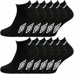 Umbro - 12 pairs Men's Sport Trainer Performance Socks - UK 6-11 (Black)