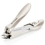 Nail Clipper with Catcher Slanted Edge Nail Cutting Clippers Stainless Steel Fingernail and Toenail Cutter Trim with File for Men and Women