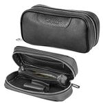 Scotte(TM) Durable leather 2 pipe tobacco pouch case black