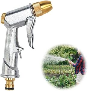 Heavy Duty Metal Garden Hose Nozzle 100% Heavy Duty Metal Water Gun Garden Hose Spray Gun Hose Spray Gun Metal for Car & Pet Washing, Plants Watering, Lawn and Garden Cleaning (1pcs)