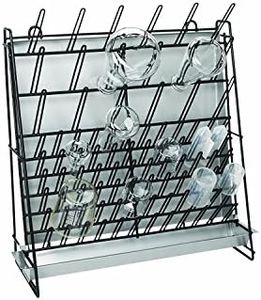 Heathrow Scientific HS23243A 90-Peg Wire Drying Rack, Vinyl-Coated Steel Wire, Black