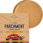 [220 Liners] Heavy Duty 8 Inch Parchment Rounds Paper Baking Sheets | Precut Silicone Coated & Unbleached – Will Not Curl or Burn – Non-Toxic & Comes in Convenient Packaging