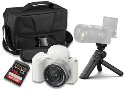 Sony ZV-E10 II Mirrorless Camera (White) with Sony E PZ 16-50mm f/3.5-5.6 OSS II Lens + Sony GP-VPT3 Wireless Shooting Grip + SanDisk Extreme Pro 128GB and More (14pc Bundle)