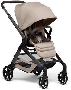 Joolz Hub2 Compact Baby Stroller for City Use (Below 20lbs) - Full-Size Single-to-Double System with Reversible Toddler Seat, One-Hand Fold, XL Basket, All-Terrain Wheels, UPF50+ Canopy - Sandy Taupe