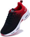 Mens Air Running Shoes Comfortable Walking Tennis Sneakers Lighweight Athletic Shoes for Sport Gym Jogging US 7-12, Bblackred, 8.5