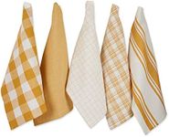 DII Large Woven Cotton Dishtowel/Tea Towel Set, Honey Gold, 18x28