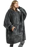 Catalonia Oversized Wearable Blanket Hoodie Sweatshirt, Comfortable Sherpa Lounging Pullover for Adults Men Women Teenagers Wife Girlfriend