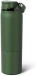 BrüMate Rise 25oz Water Bottle With 100% Leakproof Covered Silicone Straw | Insulated Stainless Steel Water Bottle | Cup-Holder Friendly | Fast Flow | Soft Sip Silicone Spout | BPA-Free (OD Green)