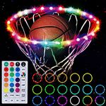 AOKESI LED Basketball Hoop Light,Remote Control Basketball Rim Light with 17 Colors 7 Lighting Modes & Timers,Waterproof Led Light,Super Bright to Play at Night Gift for Kids Basketball Fans