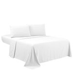 Sfoothome Cal King Sheets Set - White Hotel Luxury 4-Piece Bed Set, Extra Deep Pocket, 1800 Series Bedding Set, Hypoallergenic Sheet & Pillow Case Set (California King, White)