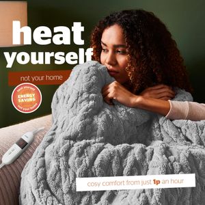 Silentnight Heated Throw Blanket – Charcoal, Soft Electric Fleece