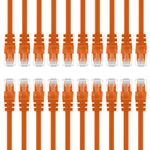 20-Pack 0.15m meters Cat5e Ethernet Cable, GearIt Network Ethernet Patch Cable 15cm/0.5ft - Snagless RJ45 Computer LAN Network Cord 10/100 Modem Router, Orange