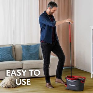 Vileda Turbo Spin Mop and Bucket Set with Extra 2-in-1 Microfibre Head