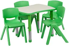 Flash Furniture 21x26 Green Activity Table Set, 21 875 W x 26 625 L