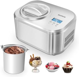 Homtone Ice Cream Maker 1 Quart, No pre-Freezing Automatic Ice Cream Machine with Built-in Compressor and LCD Timer for Making Ice Cream,Gelato in 30-60 min (DS-1232)