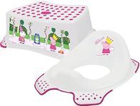 Solution 49509 Princess Peppa Pig Non Slip Training Seat Bundled with Step Stool White Multicoloured