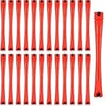 60 Pieces Hair Curling Rods Non-Slip Hair Rollers Plastic Cold Curling Rods Short Curler Rod with Elastic Rubber Band Perm Bars Hairdresser Styling Tool (Red, 0.5 cm / 0.2 inches)