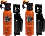 UDAP Pepper Power Bear Spray Self Defense Deterrent with Griz Guard Holster for Camping, Hiking, Fishing, Powerful Blast Pattern, 30 ft Fog Barrier, Safety Orange, SOG2, 7.9 oz, 2 Pack