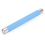 Remeel Silicone Rolling Pin Non Stick Surface for Baking Pie Crust, Cookie, Pastry, Fondant, Internal Steel Dough Roller 13.8 X 1.5 Inches (Blue)