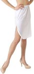 Malco Modes Double-Slit Lace Mini-Length Half Slip as Underskirt for Dresses | Large White Lace Half Slip