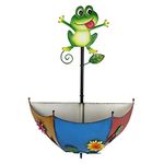 Metal Umbrella Hanging Planter Wall Decor, Vintage Wall-Mounting Multicolour Wall Art Indoor Outdoor Planter Basket Flower Pot for Home Bedroom Living Room Office Garden (B)