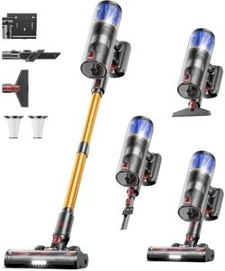 Cordless Vacuum Cleaner, 65KPA 650W 70Mins Stick Vacuum Cordless with Three Suction Modes, Self-Standing&LED Touch Screen, Anti-Tangle Brush, Vacuum Cleaners for Home/Pet Hair/Hardwood Floors/Carpet