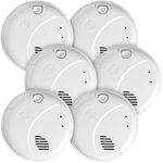 First Alert BRK SMI100-AC, Hardwire Interconnect Smoke Alarm with Battery Backup, 6-Pack