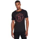 French Connection Mens Premium Half Sleeve Crew Neck T-Shirt with Letter Print Logo Design(L,Hodges Black)