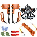 WHXGG Tree Climbing Spike, Tree Climbing Gear 2 Adjustable Climbing Spurs Tool Set Alloy Steel with Non-Slip Pedal for Climbers, Logging, Hunting Observation & Fruit Picking