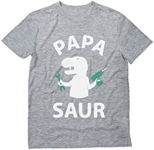 Tstars - Papa - Saur - Funny T-REX Dad Fathers T-Shirt X-Large Gray