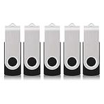 128MB USB Flash Drive 5 Pack, 128 MB RAOYI USB 2.0 Thumb Drives Jump Drive Fold Storage Swivel Memory Stick with LED Indicator, Black (NOT Gigabyte)