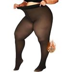 KNOTS N STITCHES - Warm Fleece Leggings for Women | Warm Sheer Dual Tone Thick Tights | Winter Fleece Lined Tights, Fake Translucent Thermal Pantyhose Leggings | Opaque High Waisted Stretchy