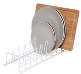 simplywire – Plate/Baking Tray/Pan Lid Rack – Kitchen Cupboard Storage Organiser - White Plastic Coated Steel