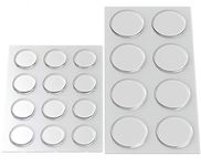 GorillaGrit Round Clear Adhesive Bumpers Combo (Large, Medium) Pack - Set of 20 Transparent Self Stick Rubber Pads for Glass Table Top, Furniture, Electronics, Laptop, Mirrors