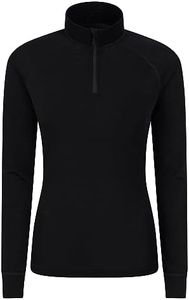 Mountain Warehouse Merino Womens Zip-Neck Thermal Top II Black 6